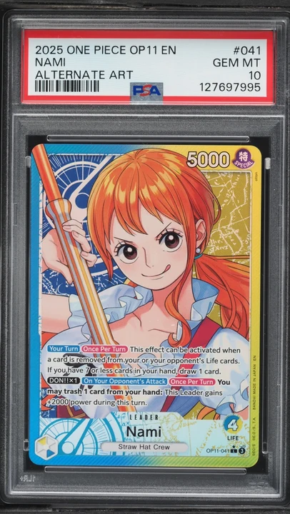 2025 OP11 A Fist of Divine Speed Nami Alt Art #OP11-041 PSA 10