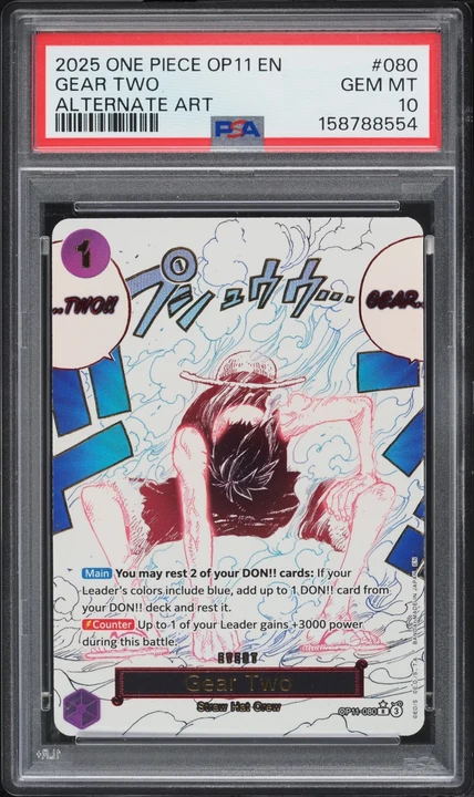 2025 OP11 A Fist of Divine Speed Gear Two Alt Art #OP11-080 PSA 10