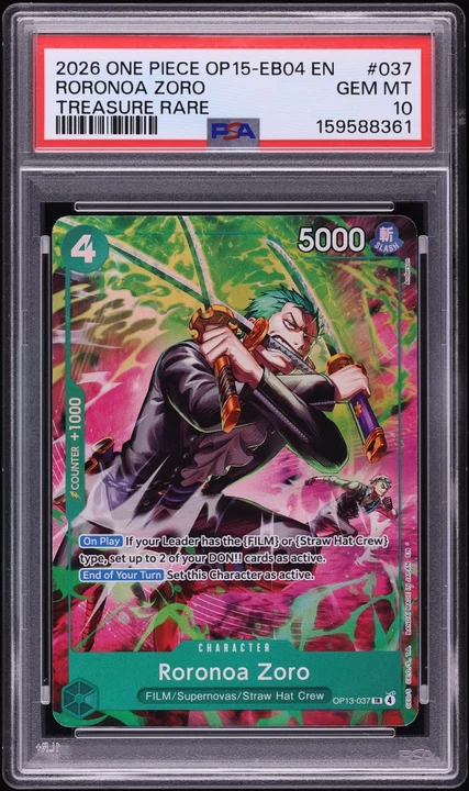 2026 One Piece Adventure On Kami's Island TR Roronoa Zoro #OP13-037 PSA 10