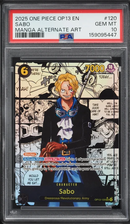 2025 OP13 Carrying On His Will Sabo Manga Rare #OP13-120 PSA 10