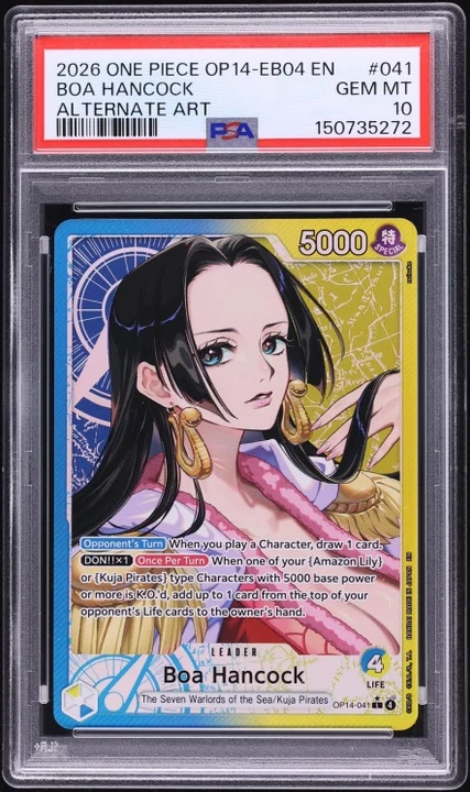 2026 OP14 The Azure Sea's Seven Boa Hancock Leader Alt Art #OP14-041 PSA 10