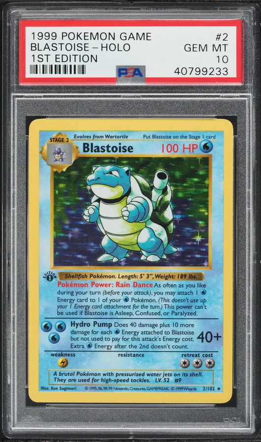 1999 Base Set 1st Edition Blastoise #2 PSA 10