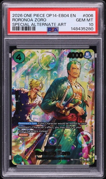 2024 PRB02 One Piece Card The Best Vol. 2 Roronoa Zoro SP #PRB02-006 (The Best reprint) PSA 10