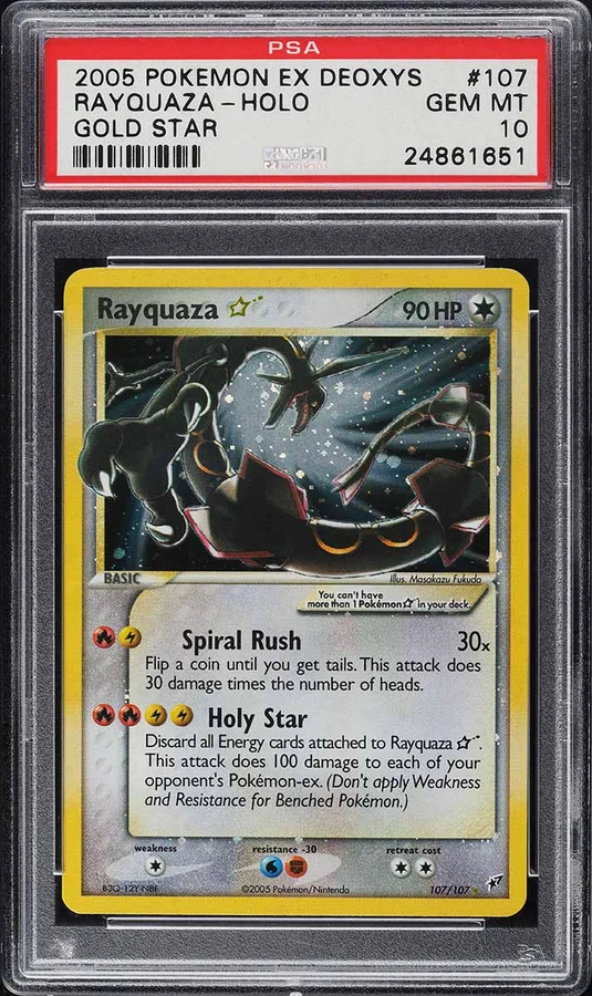 2005 EX Deoxys Rayquaza Gold Star #107 PSA 10