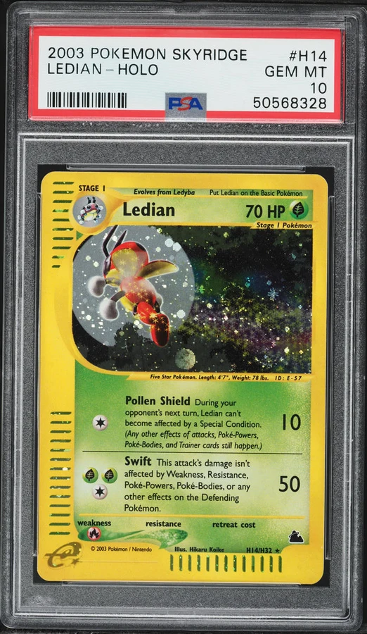 2003 Skyridge Ledian (Holo) #H14 PSA 10