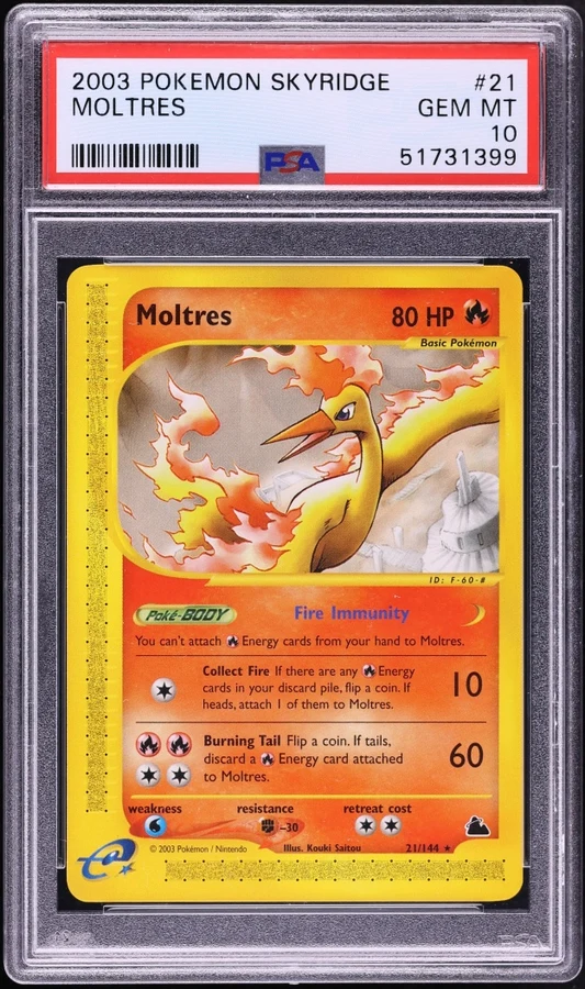 2003 Skyridge Moltres (Holo) #H20 PSA 10