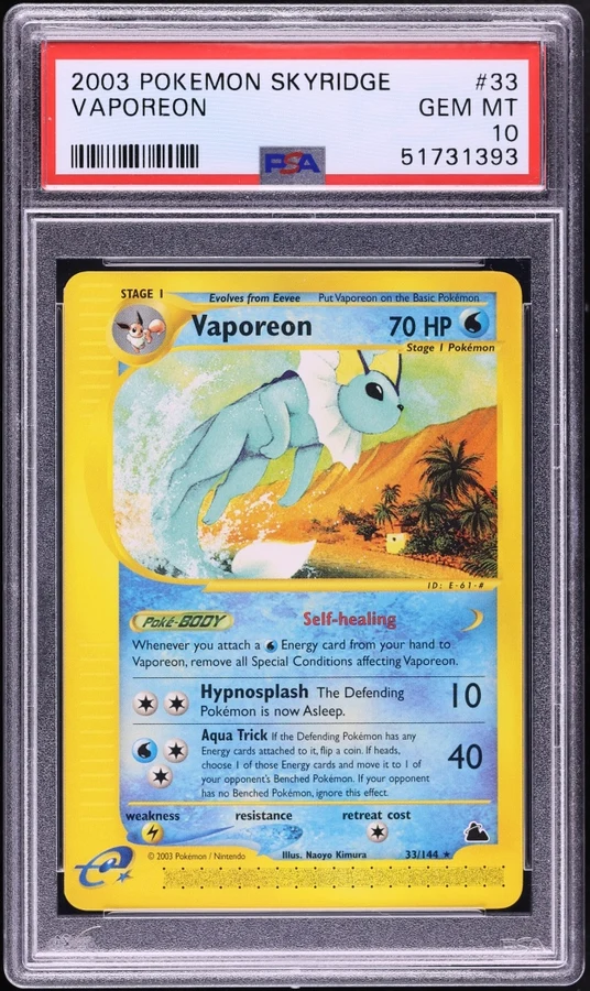 2003 Skyridge Vaporeon (Holo) #H31 PSA 10