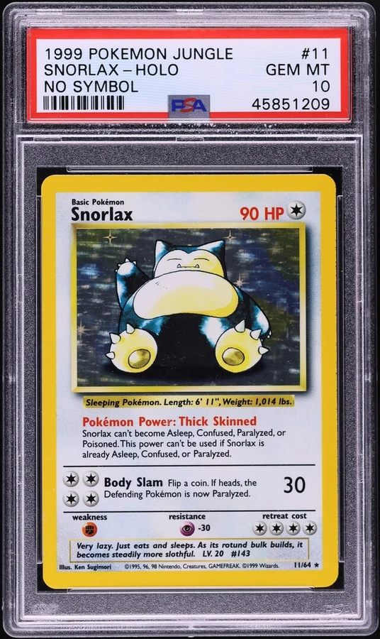 1999 Jungle No-Symbol Error Snorlax #11
