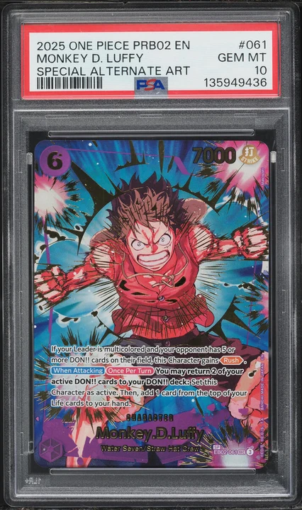 The Best Vol. 1 Monkey D. Luffy Alt Art #EB02-061 (orig. EB02 Anime 25th Collection) PSA 10