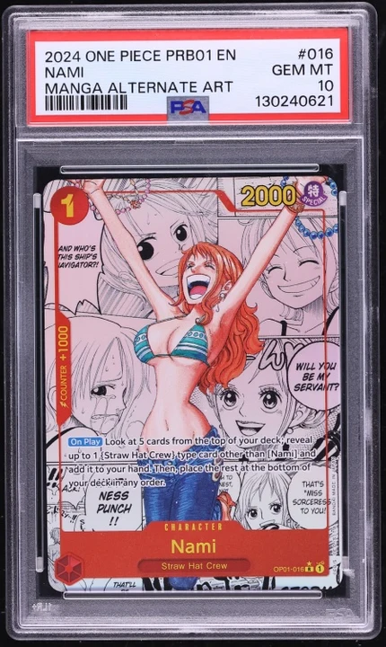 The Best Vol. 1 Nami Manga Rare #OP01-016 (orig. OP01 Romance Dawn) PSA 10
