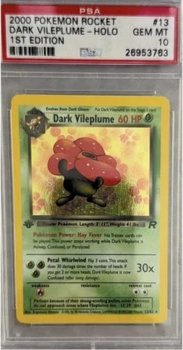 2000 Team Rocket 1st Edition Dark Vileplume #13 PSA 10
