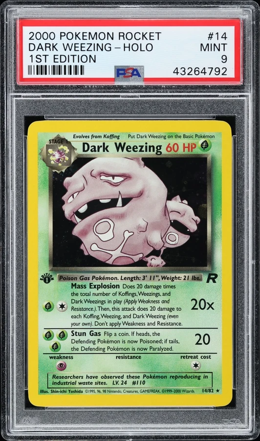 2000 Team Rocket Unlimited Dark Weezing #14 PSA 10