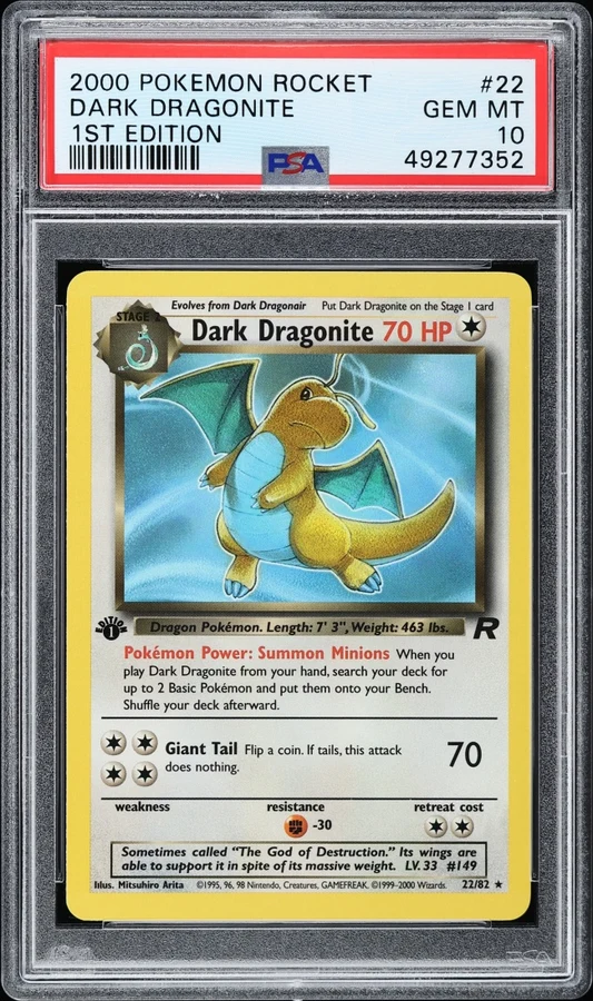 2000 Team Rocket 1st Edition Dark Dragonite #5 PSA 10