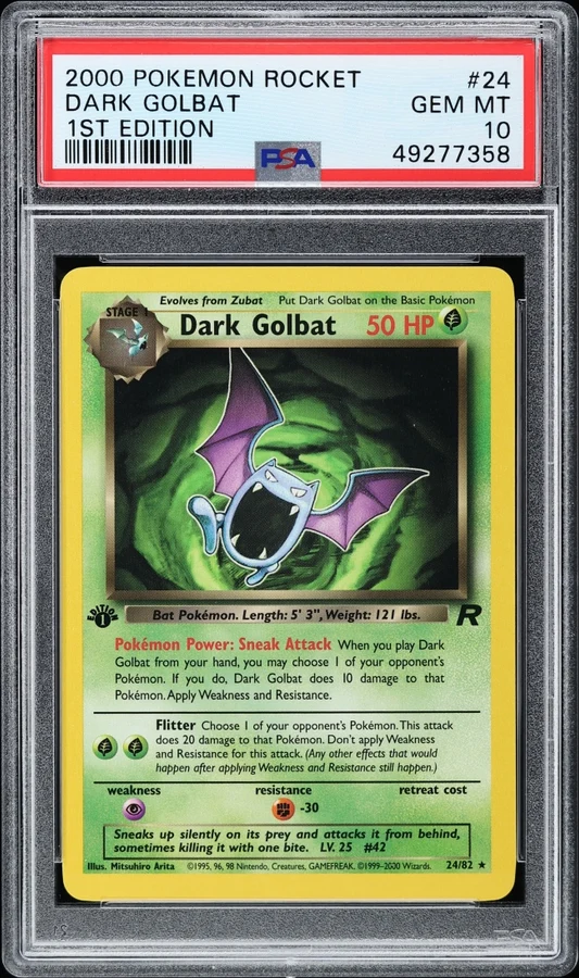 2000 Team Rocket 1st Edition Dark Golbat #7 PSA 10