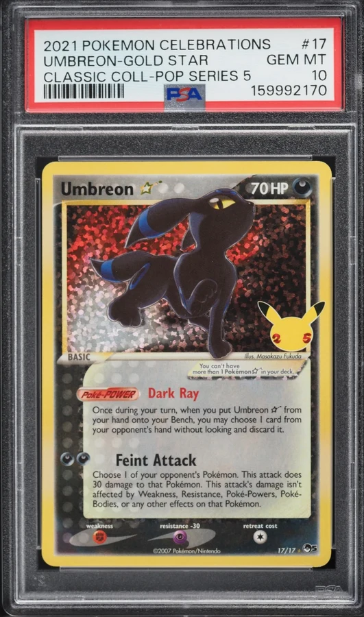 2021 Celebrations Umbreon Gold Star #17 (Reprint) PSA 10