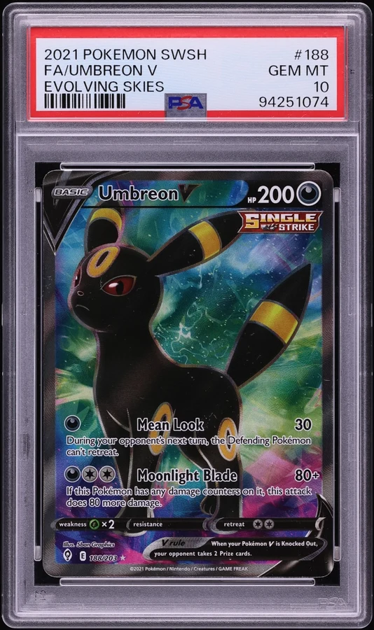 2021 Evolving Skies Umbreon V (Alt Art) #188 PSA 10