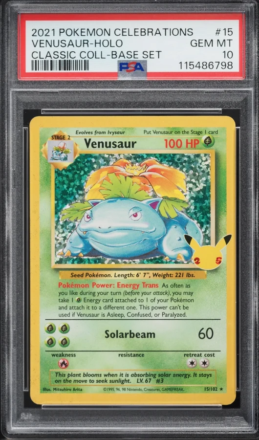 2021 Celebrations Classic Collection Venusaur #15 PSA 10