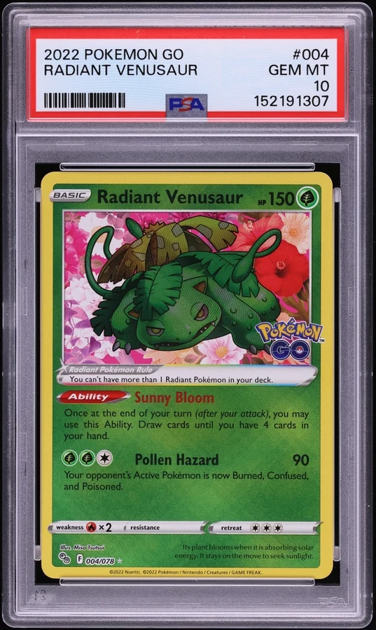 2022 Pokemon GO Radiant Venusaur #004 PSA 10