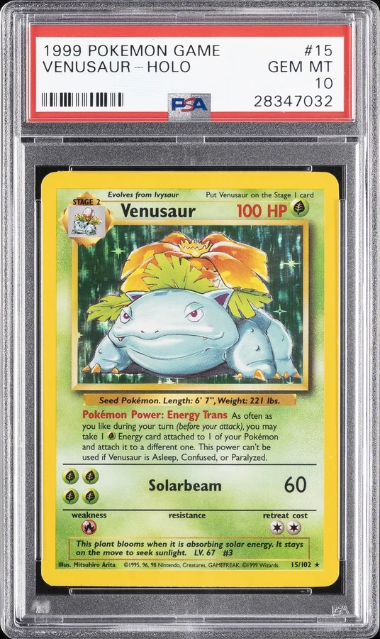 1999 Base Set Unlimited Venusaur #15