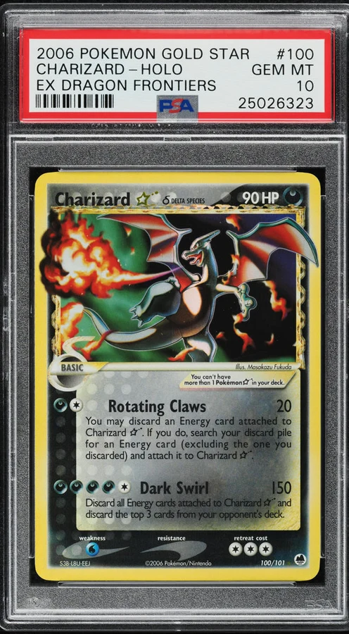 2006 EX Dragon Frontiers Charizard Gold Star #100 PSA 10