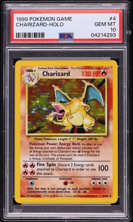 1999 Base Set Unlimited Charizard #4 PSA 10