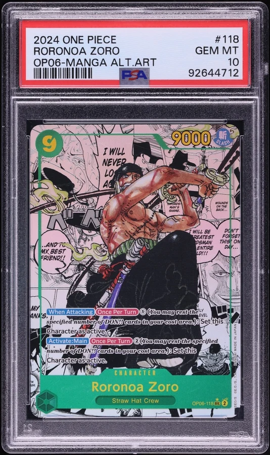 2024 OP06 Wings of the Captain Zoro Manga Rare #OP06-118