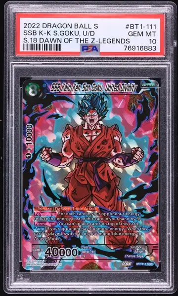 2022 Dragon Ball Super Z-Legends SSB Kaio-Ken Goku United Divinity SCR #BT1-111 PSA 10