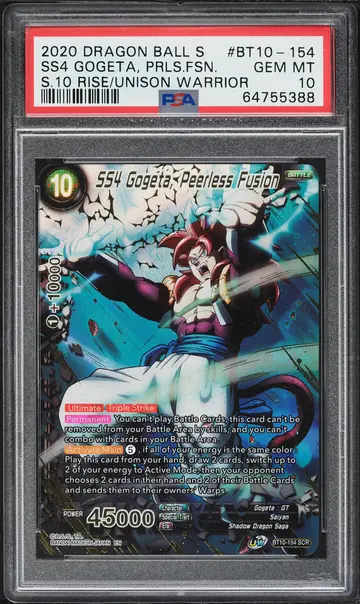 2020 Dragon Ball Super Series 10 SS4 Gogeta, Peerless Fusion #BT10-154 PSA 10