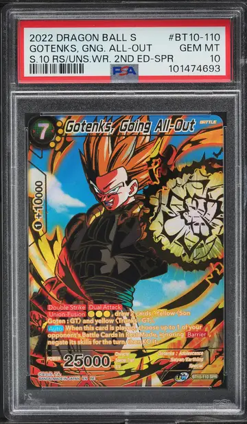 2022 Dragon Ball Super Rise Of The Unison Warrior Gotenks All-Out PSA 10