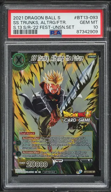 2021 Dragon Ball Super S 13 Supreme Rivalry SS Trunks, Altering Future PSA 10