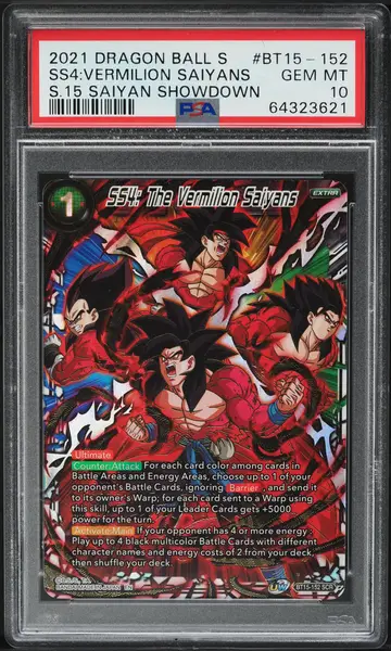 2021 Dragon Ball S S15 Saiyan Showdown SS4: Vermilion Saiyans PSA 10