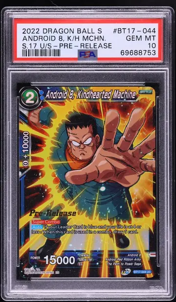2022 Dragon Ball Super Series 17 Ultimate Squad Pre-Release Android 8, Kindheart PSA 10