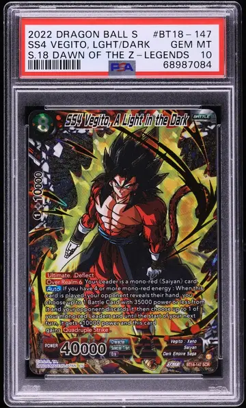2022 Dragon Ball Super Series 18 Dawn Of Z Legends SS4 Vegito #BT18-147 PSA 10