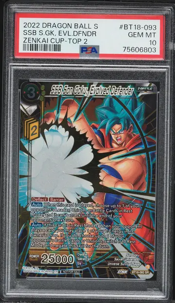 2023 Dragon Ball Super Zenkai Cup Top 2 SSB Goku Evolved Defender #BT18-093 PSA 10