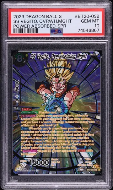 2023 Dragon Ball Super Power Absorbed SS Vegito Overwhelming Might SPR #BT20-099 PSA 10