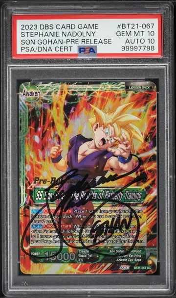2023 Dragon Ball Super Son Gohan Stephanie Nadolny AUTO DNA 10 #BT21-067 PSA 10