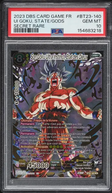 2023 Dragon Ball Super French Perfect Combination Ultra Instinct Goku State Gods PSA 10