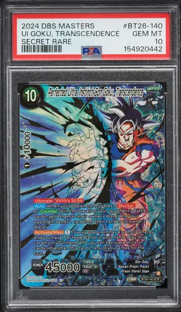 2024 Dragon Ball Super BT26 Perfected Ultra Instinct Goku Transcendence SCR #BT26-140 PSA 10