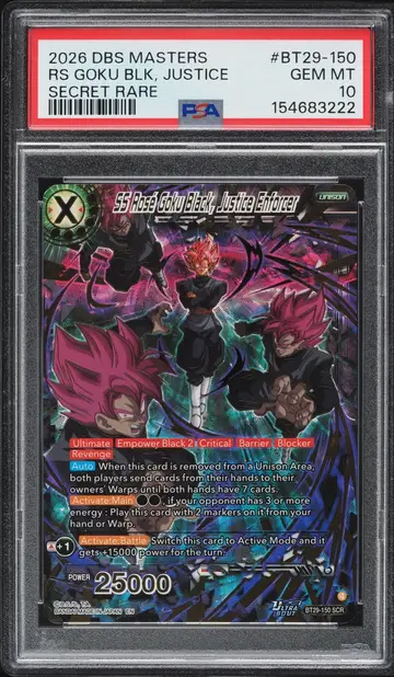 2026 Dragon Ball Super Masters Fearsome Rivals SS Rose Goku Black Justice Enforcer PSA 10