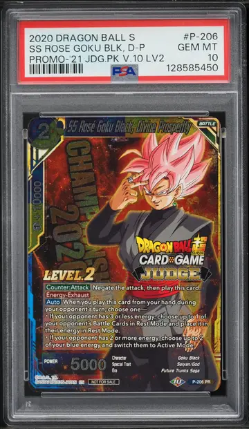 2020 Dragon Ball Super Promo '21 Jdg.Pk V.10 Lv2 Ss Rose Goku Blk, D-P #P-206 PSA 10