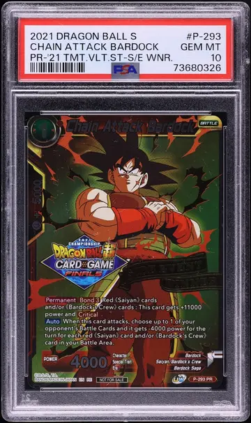 2021 Dragon Ball Super Tournament Promo Chain Attack Bardock #P-293 PSA 10
