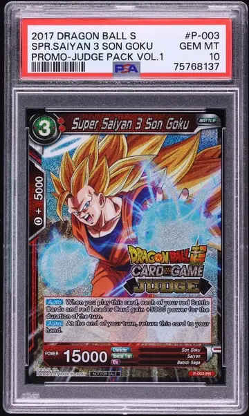 2017 Dragon Ball Super Judge Pack Vol.1 Super Saiyan 3 Goku #P-003 PSA 10