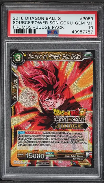 2018 Dragon Ball Super Judge Pack Vol.3 Source Power Son Goku #P-053 PSA 10