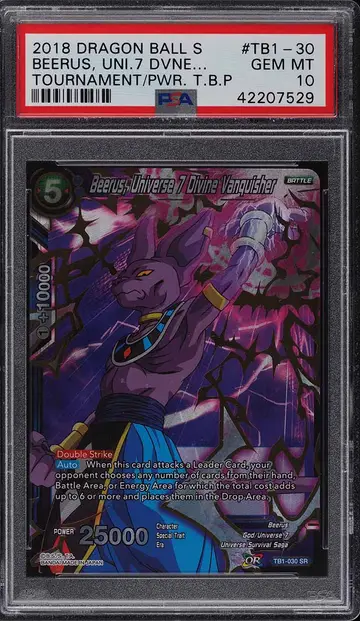 2018 Dragon Ball Super Tournament Of Power Beerus Divine Vanquisher PSA 10