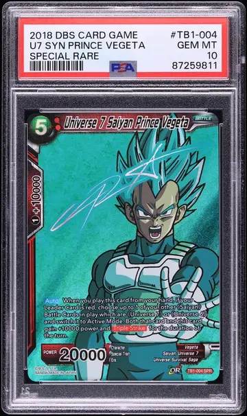 2018 Dragon Ball S Tournament Of Power Special Rare U7 Syn Prince Vegeta PSA 10