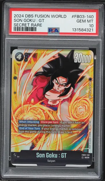2024 Dragon Ball Super Fusion World Raging Roar Secret Rare Son Goku GT #FB03-140 PSA 10
