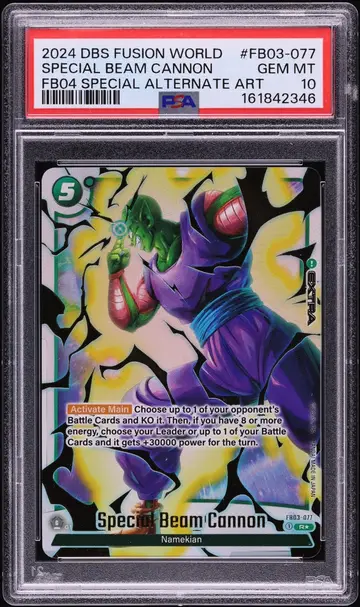 2024 Dragon Ball S Fusion World Ultra Limit Special Alt Art Special Beam Cannon #FB03 PSA 10