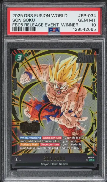 2025 Dragon Ball S Fusion World New Adventure Release Winner Son Goku PSA 10
